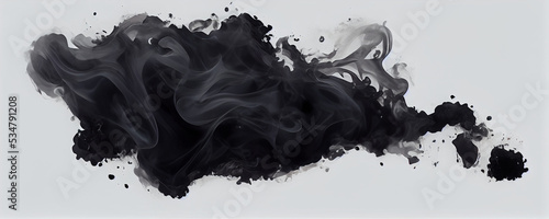 black ink splat inspired by smoke