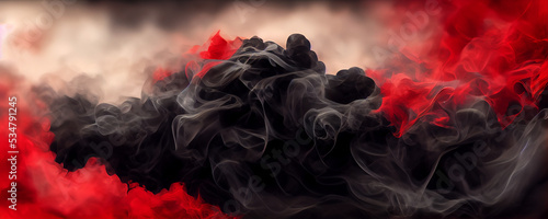red dense smoke combined with red smoke