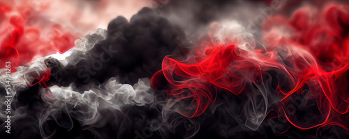 Fotografie, Obraz red smoke on black smoke