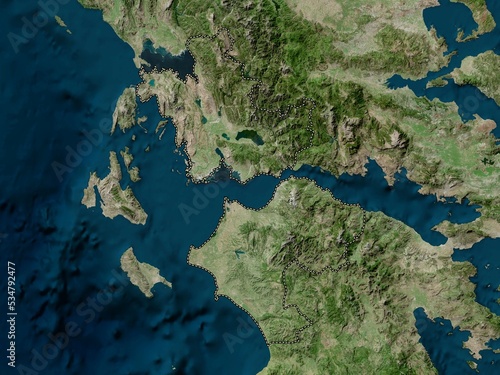 Western Greece, Greece. High-res satellite. No legend photo