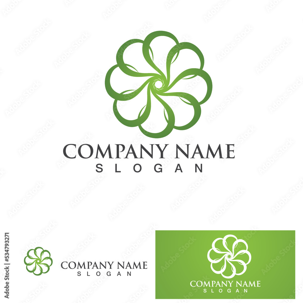 Flower Logo The Circular Logo Logo Of The Flower Stylized Flower