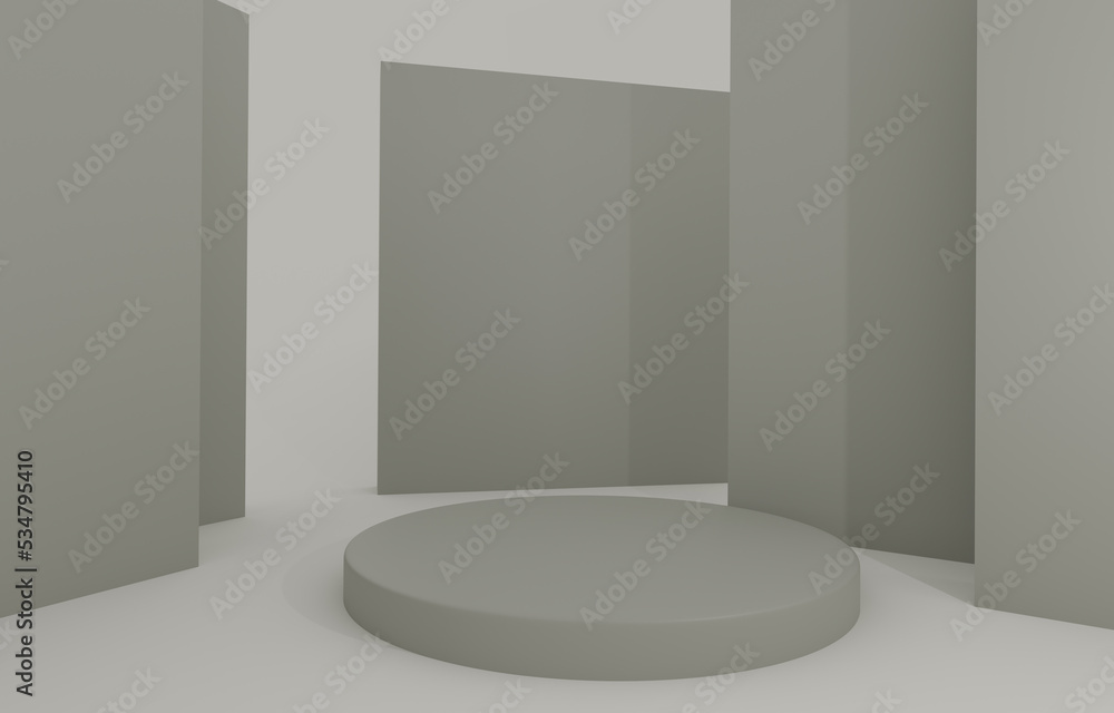 3d podium, exposure. Pedestal or platform for beauty products. - obrazy, fototapety, plakaty 