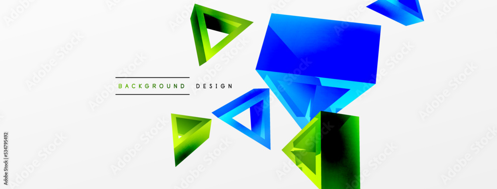 Triangle abstract background. 3d vector basic shape technology or business concept composition. Trendy techno business template for wallpaper, banner, background or landing Triangle abstract background. 3d vector basic shape technology or business concept composition. Trendy techno business template for wallpaper, banner, background or landing