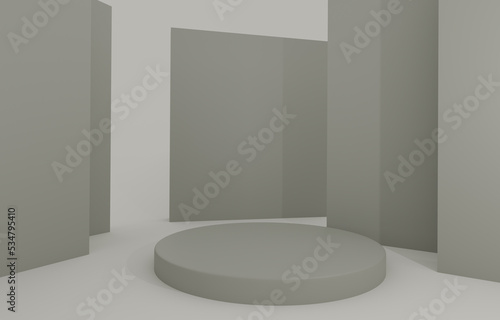 3d podium, exposure. Pedestal or platform for beauty products.