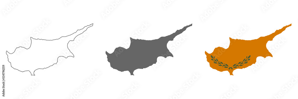 Highly detailed Cyprus map with borders isolated on background Highly detailed Cyprus map with borders isolated on background