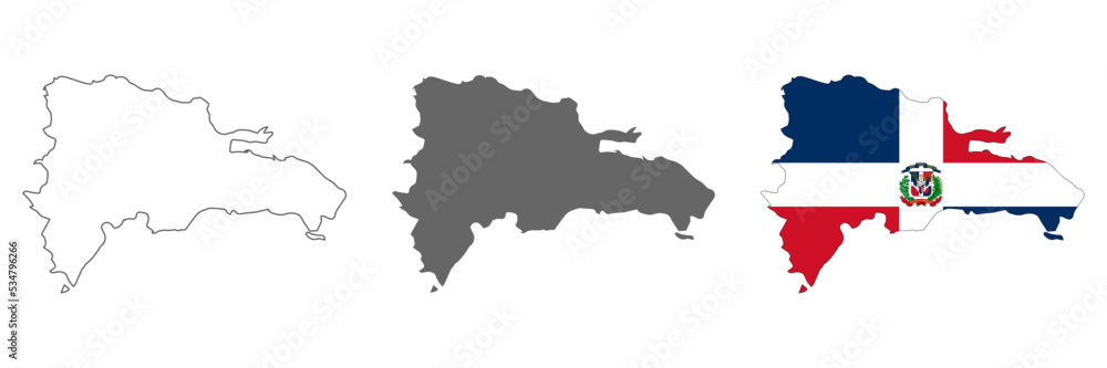 Highly detailed Dominican Republic map with borders isolated on background Highly detailed Dominican Republic map with borders isolated on background