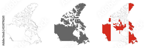 Highly detailed Canada map with borders isolated on background