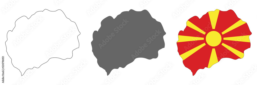 Highly detailed Macedonia map with borders isolated on background Highly detailed Macedonia map with borders isolated on background