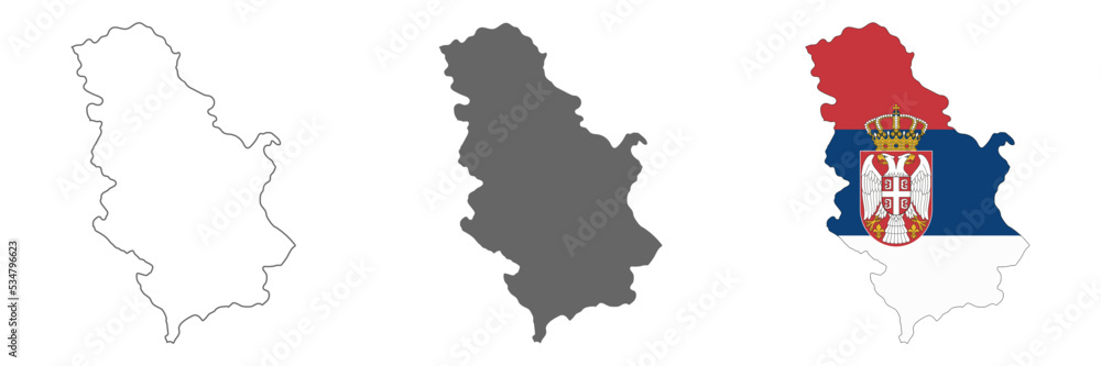Highly detailed Serbia map with borders isolated on background Highly detailed Serbia map with borders isolated on background