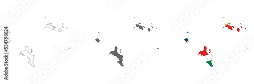 Highly detailed Seychelles map with borders isolated on background