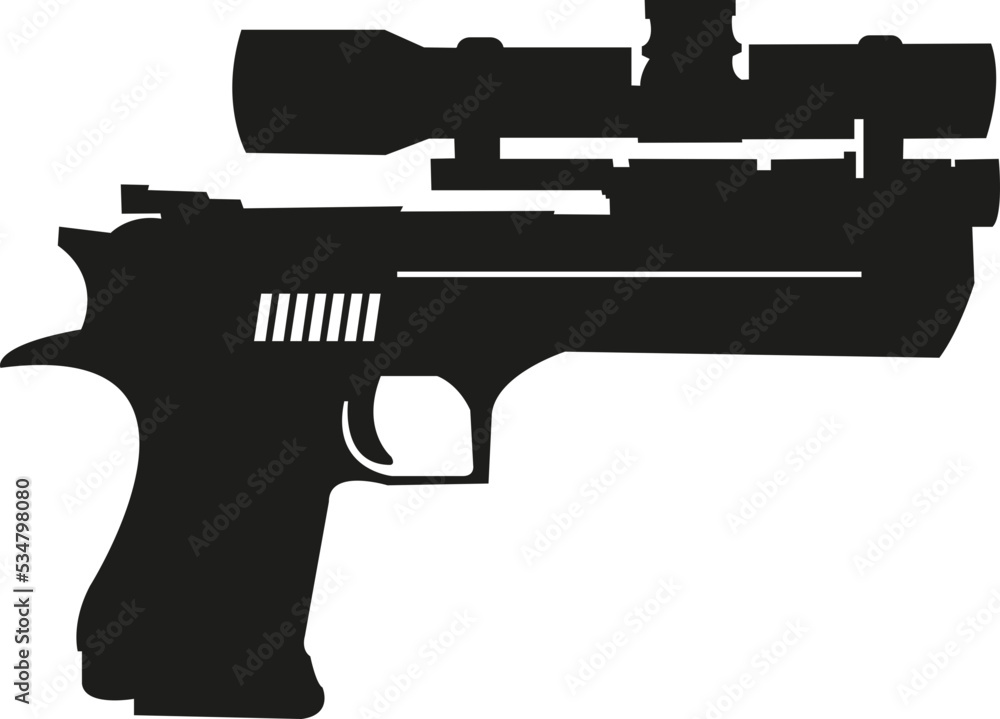 Hand gun, weapon, rifle, isolated, military, army, war, pistol, automatic svg vector cut file cricut silhouette and design for t-shirts 