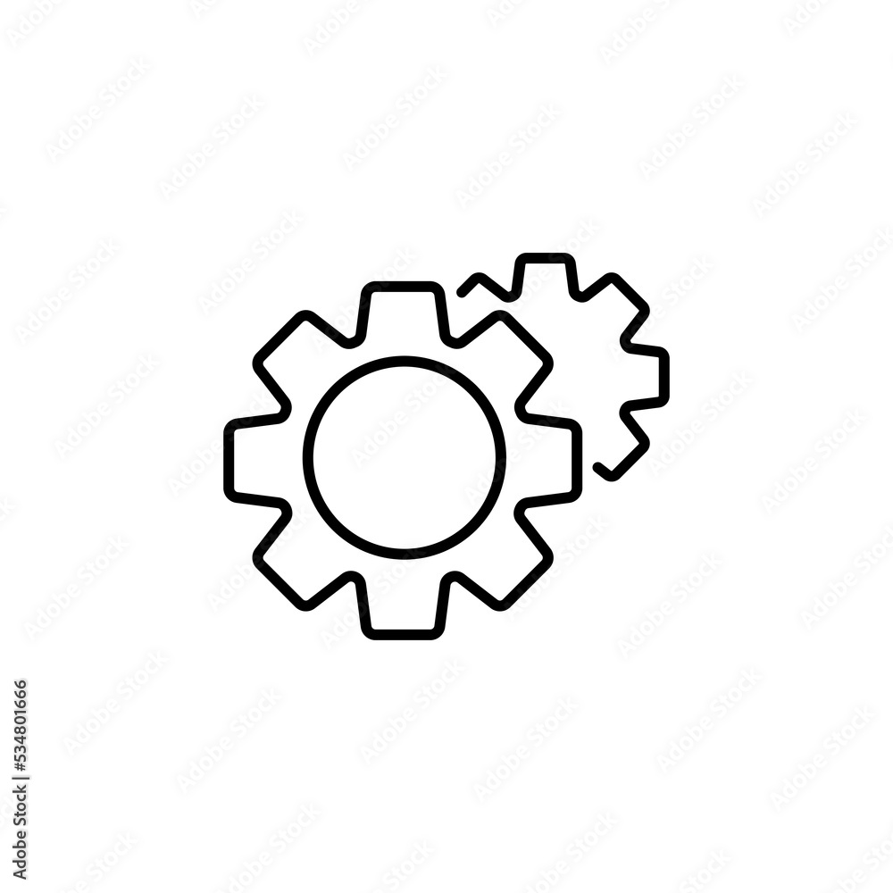 Gear icon template color editable. Gear symbol vector sign isolated on white background. eps 10