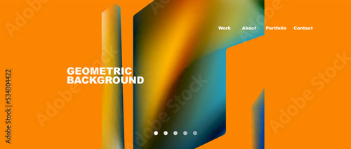 Landing page background template. Abstract geometric shapes composition. Vector illustration for wallpaper, banner, background