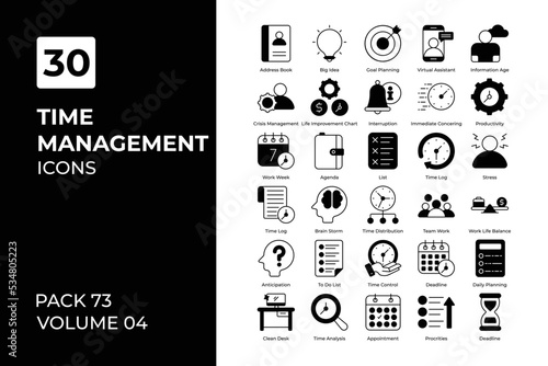 time management icons collection.