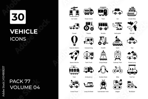 Vehicle icons collection.