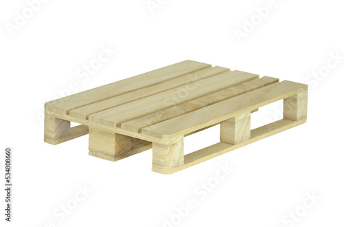 Palete de madeira em posição de perspectiva, com fundo transparente