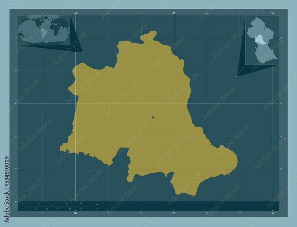 Potaro-Siparuni, Guyana. Solid. Major cities