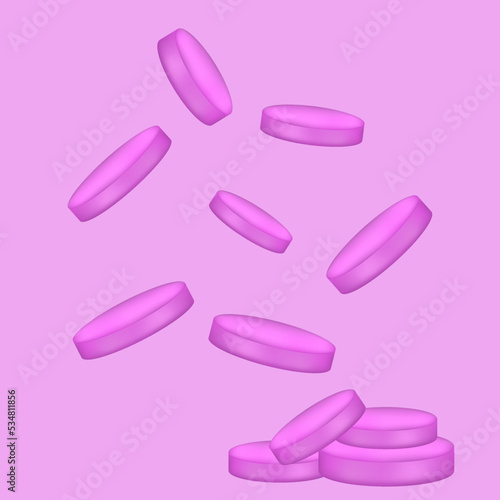 Pink figures in the form of tablets