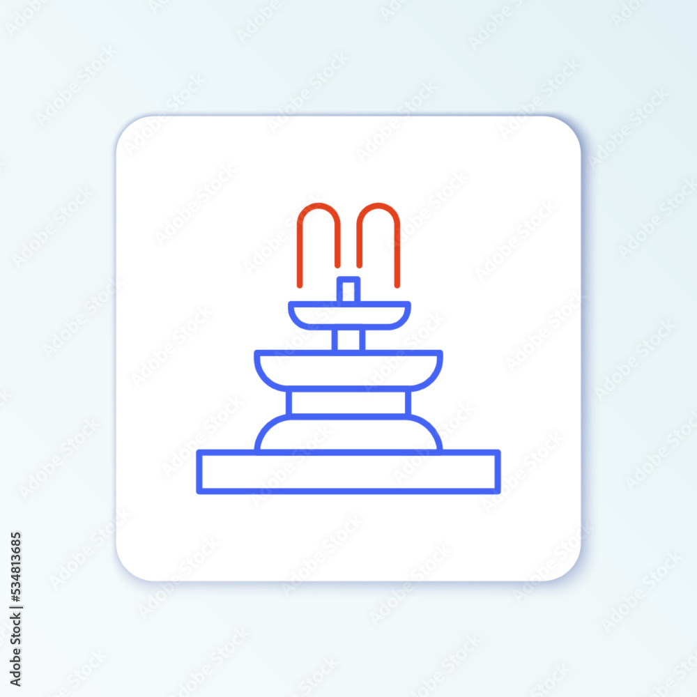 Line Fountain icon isolated on white background. Colorful outline concept. Vector Line Fountain icon isolated on white background. Colorful outline concept. Vector
