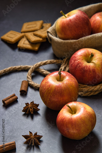 Autumn snack, apple cinnamon cookies