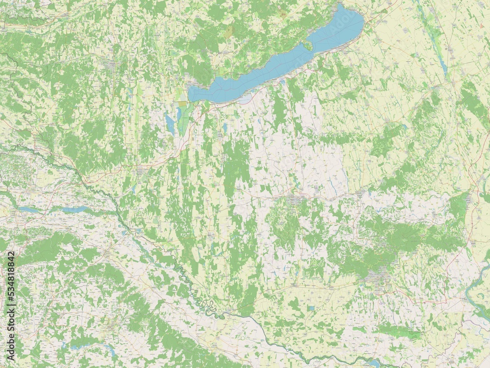 Fototapeta premium Somogy, Hungary. OSM. No legend