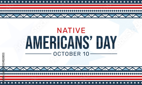 Native Americans' Day Traditional Design in Red and Blue Patriotic Colors. Day of Native Americans, wallpaper
