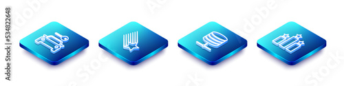 Set Isometric line Car rental, Falling star, Server, Data, Web Hosting and Ranking icon. Vector
