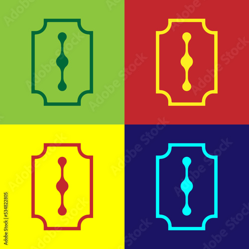Pop art Blade razor icon isolated on color background. Vector Illustration