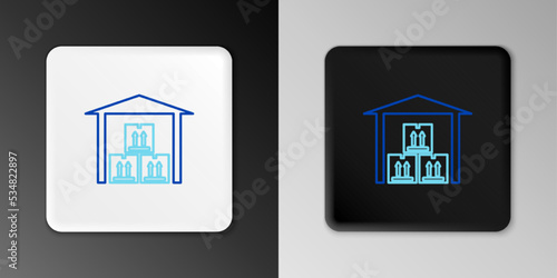 Line Warehouse icon isolated on grey background. Colorful outline concept. Vector