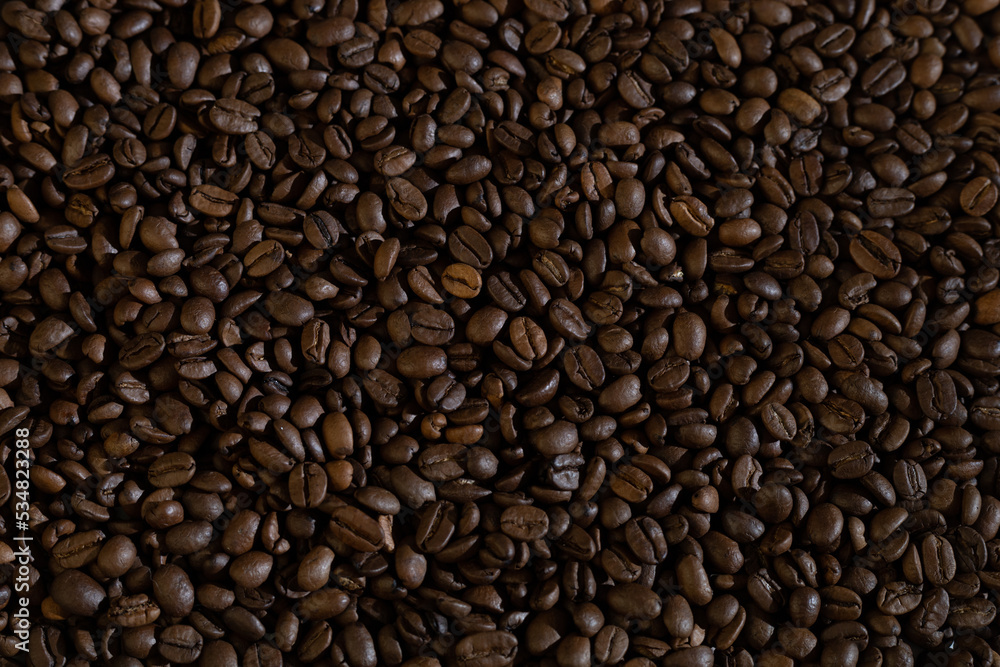 Fototapeta premium Background from brown coffee beans.