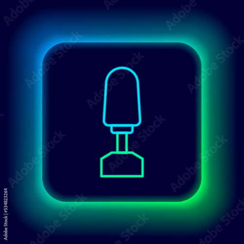 Glowing neon line Milling cutter for manicure icon isolated on black background. Apparatus for manicure. Manicure tools. Colorful outline concept. Vector
