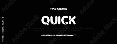 Modern Bold Font. Regular Italic Number Typography urban style alphabet fonts for fashion, sport, Tech, Crypto and digital, movie, logo design, vector illustration