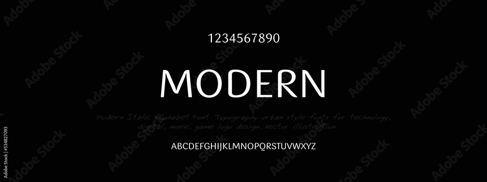 MODERN Sports minimal tech font letter set. Luxury vector typeface for company. Modern gaming fonts logo design.