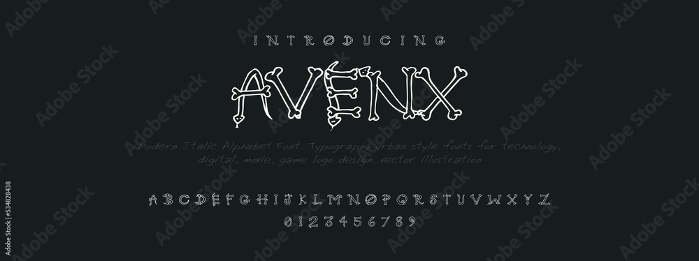 AVENX Sports minimal tech font letter set. Luxury vector typeface for company. Modern gaming fonts logo design. AVENX Sports minimal tech font letter set. Luxury vector typeface for company. Modern gaming fonts logo design.