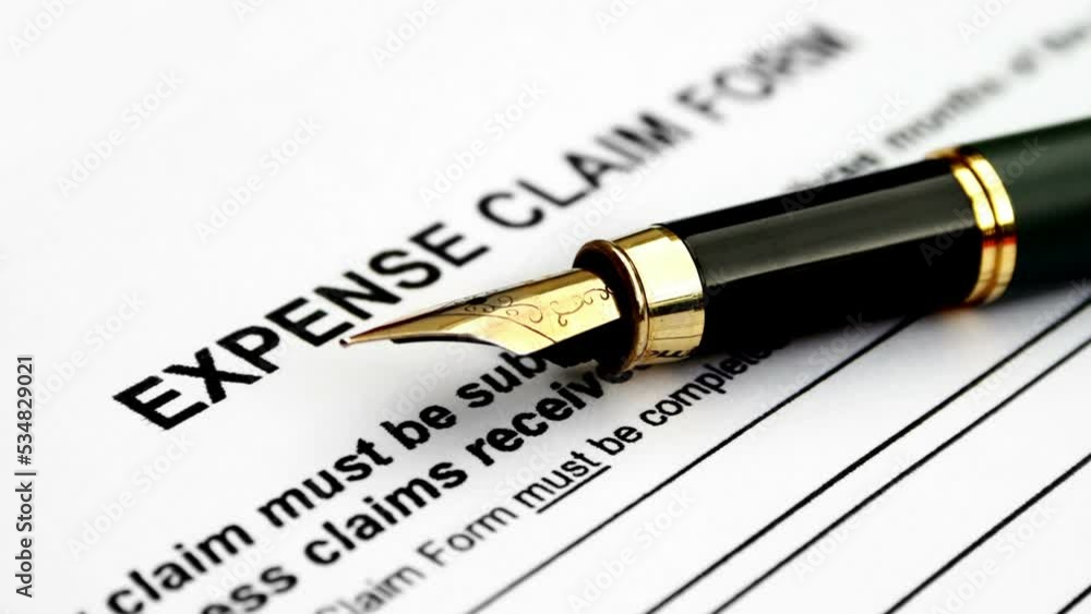 Expence claim report dolly shot Expence claim report dolly shot