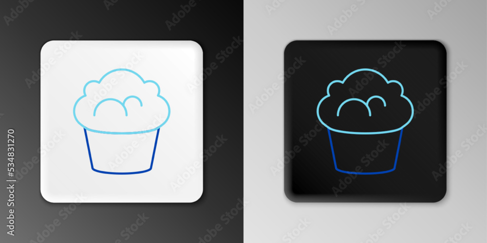 Line Muffin icon isolated on grey background. Colorful outline concept. Vector Line Muffin icon isolated on grey background. Colorful outline concept. Vector