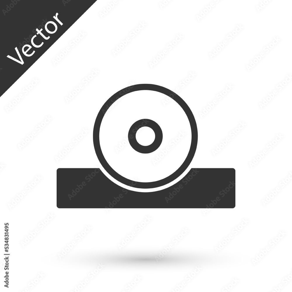 Grey Otolaryngological head reflector icon isolated on white background. Equipment for inspection the patients ear, throat and nose. Vector Grey Otolaryngological head reflector icon isolated on white background. Equipment for inspection the patients ear, throat and nose. Vector