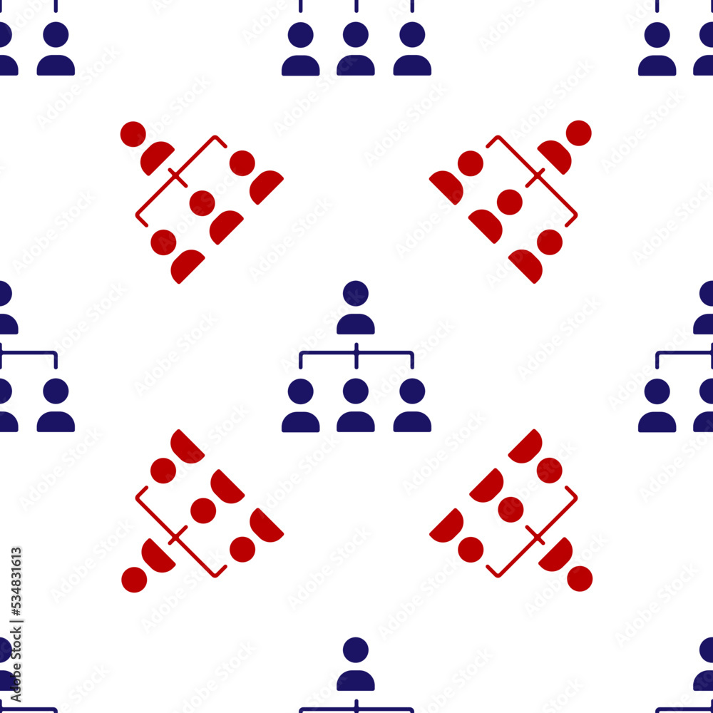 Vecteur Stock Blue and red Business hierarchy organogram chart ...