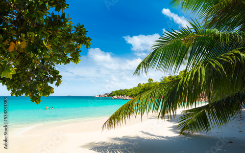 Anse Lazio - the most beautiful beach of Seychelles. Praslin  Seychelles