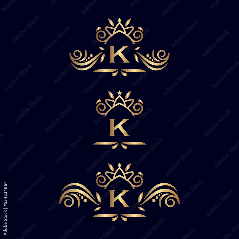 ROYAL LUXURY ORNATE LOGO LETTER K