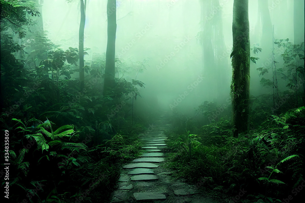 Computer Illustration of a forest Computer Illustration of a forest
