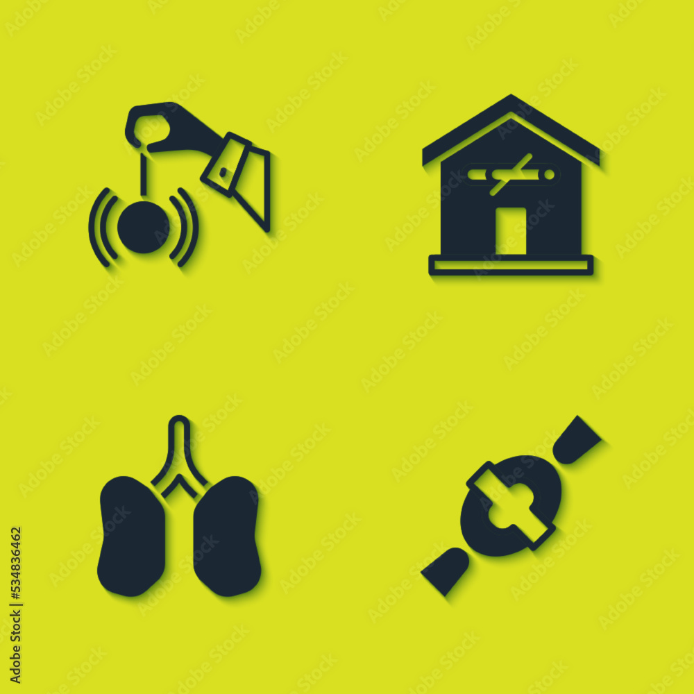Set Hypnosis, Candy, Lungs and No smoking at home icon. Vector
