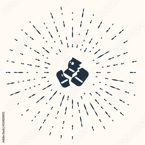 Grey Scissors cutting a credit card icon isolated on beige background. Online payment. Cash withdrawal. Financial operations. Shopping sign. Abstract circle random dots. Vector