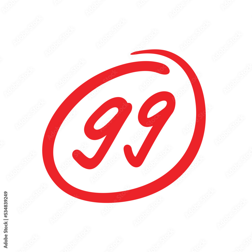 99 points exam score, ninety nine points grade results illustration,99 points exam score - Vector 99 points exam score, ninety nine points grade results illustration,99 points exam score - Vector