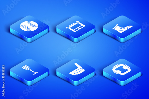 Set Boxing helmet, Baseball ball, Ice hockey stick and puck, Punching bag, Stopwatch and Sport boxing shoes icon. Vector