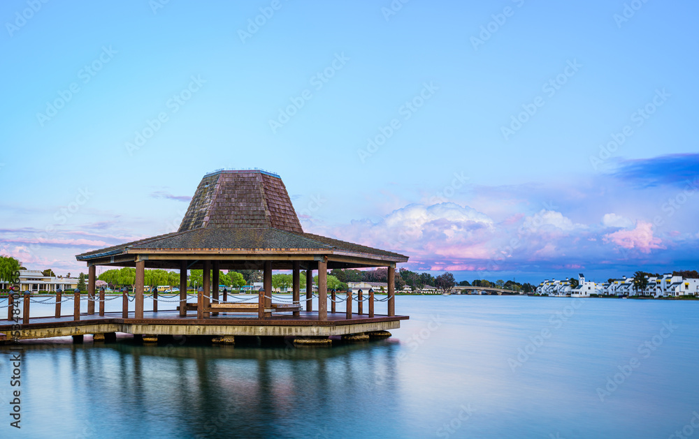 Amazing traditional Asian architecture of a gazebo by the lake
Amazing traditional Asian architecture of a gazebo by the lake
