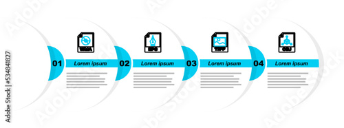 Set line OBJ file document, TIFF, EPS and WMA icon. Vector