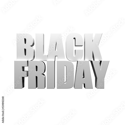 Black Friday 3D Lettering. Sign for social networks. Black friday announcement. Illustartion.	
