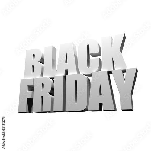 Black Friday 3D Lettering. PNG Image Black Friday. Sign for social networks. Black friday announcement. Illustartion.	