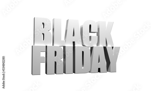 Black Friday 3D Lettering PNG. Sign for social networks. Black friday announcement. Illustartion.